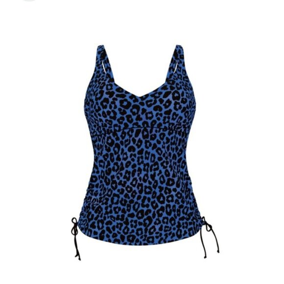 Anita Blue Fitted Ruched Tank Top - Picture 1 of 3